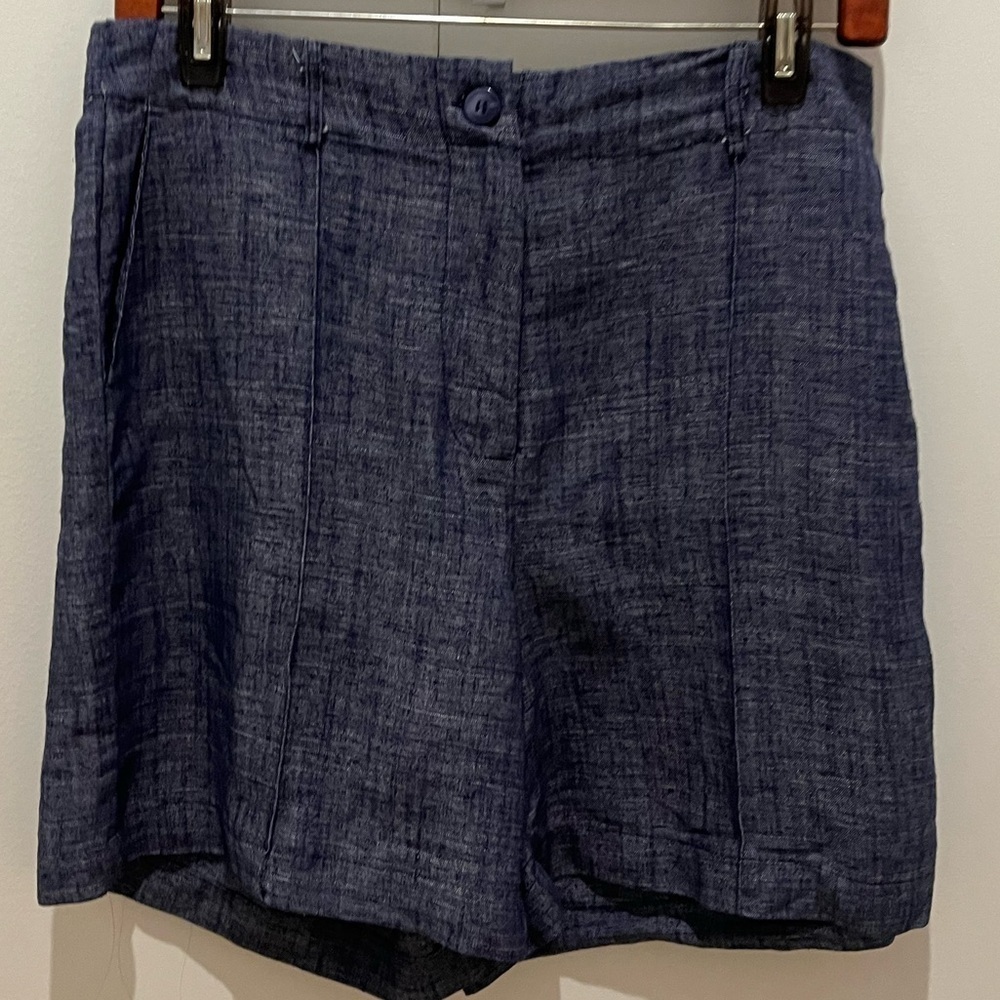 Blue Chambray Shorts by Golf Used linen blend